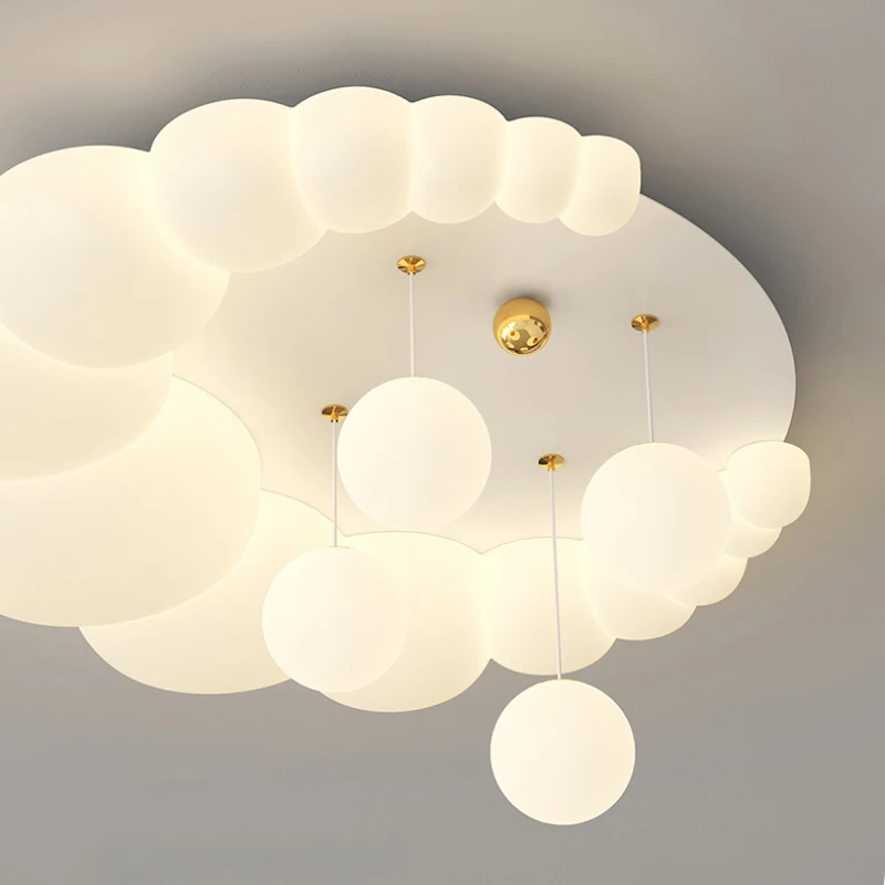 Warm Romantic Children\'s Room Ceiling Lights LED White Cloud Bubble Light Simple Modern Boy Girl Bedroom Baby Room Ceiling Lamps