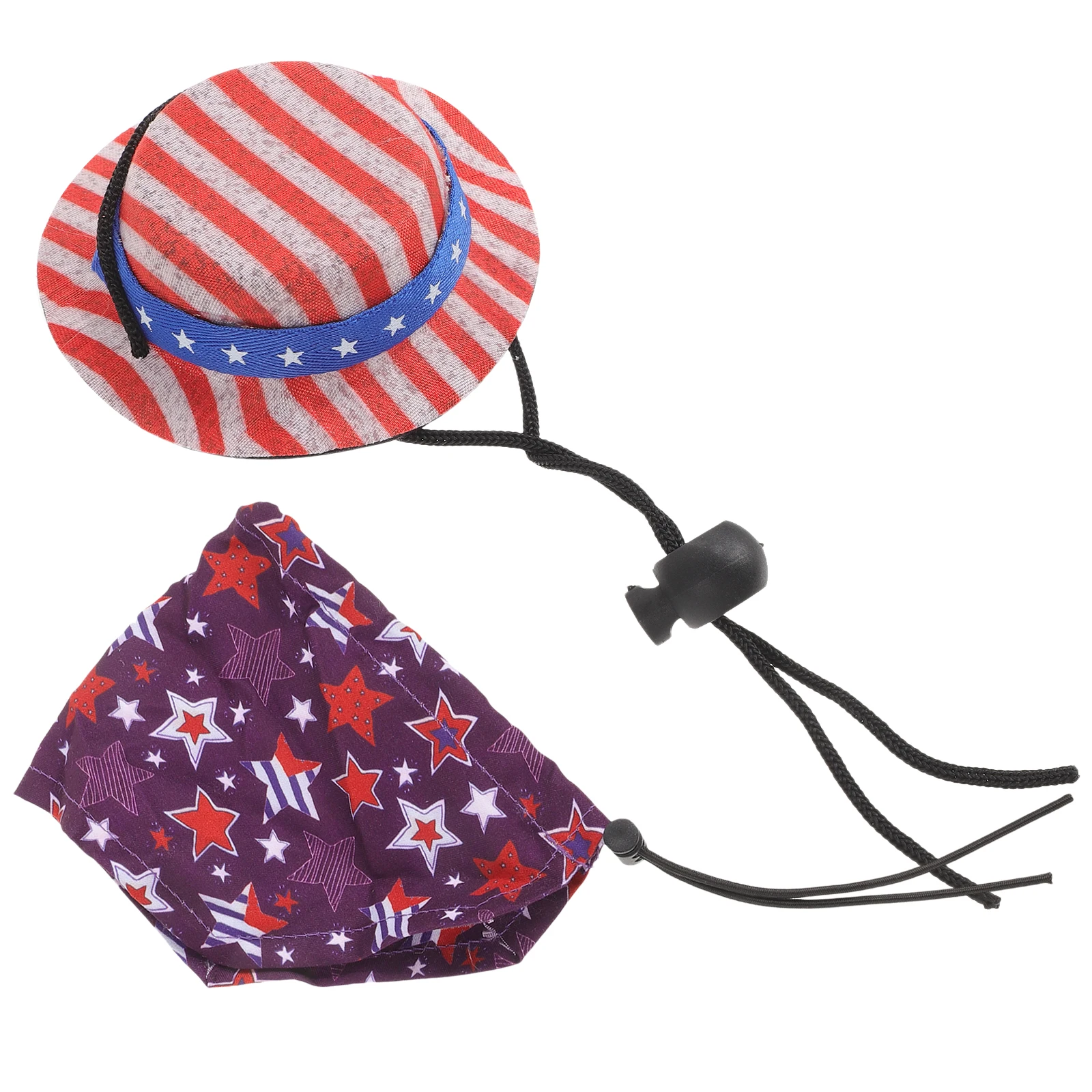

Adjustable Star Cloak Hat Set For Small Pet Costume Independence Day Decorative Hamster Chinchilla Lizard Outfit Accessory Gear