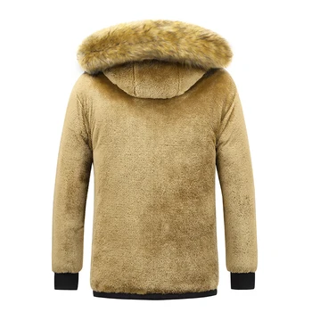 Men's Fleece Winter Parka 3 Men Winter New Windproof Fleece Warm Thick Jacket Parkas Coat Men Fashion Hooded Fur Collar Jacket Classic Casual Parka Men 3