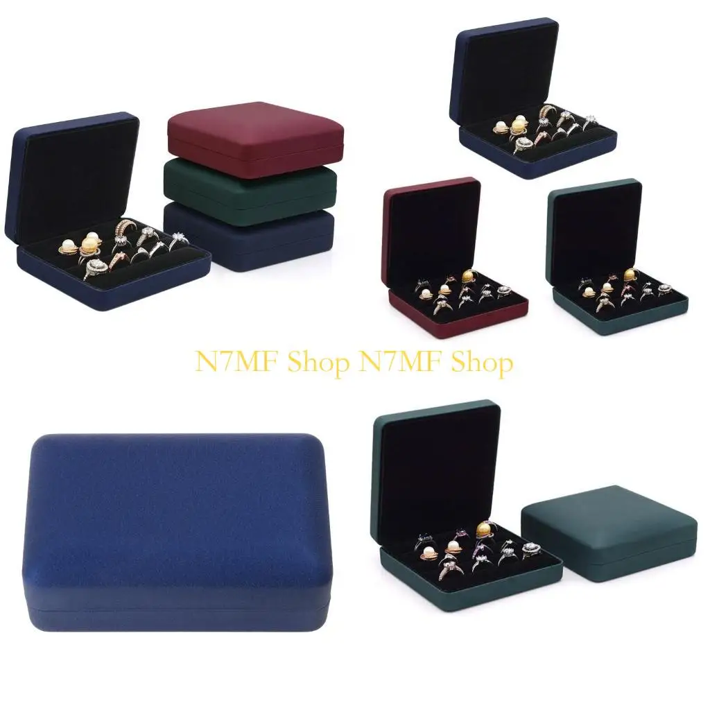 

N7MF Органайзер для колец Маленькая коробка Портативный футляр для хранения колец Несколько держателей колец для ювелирных для