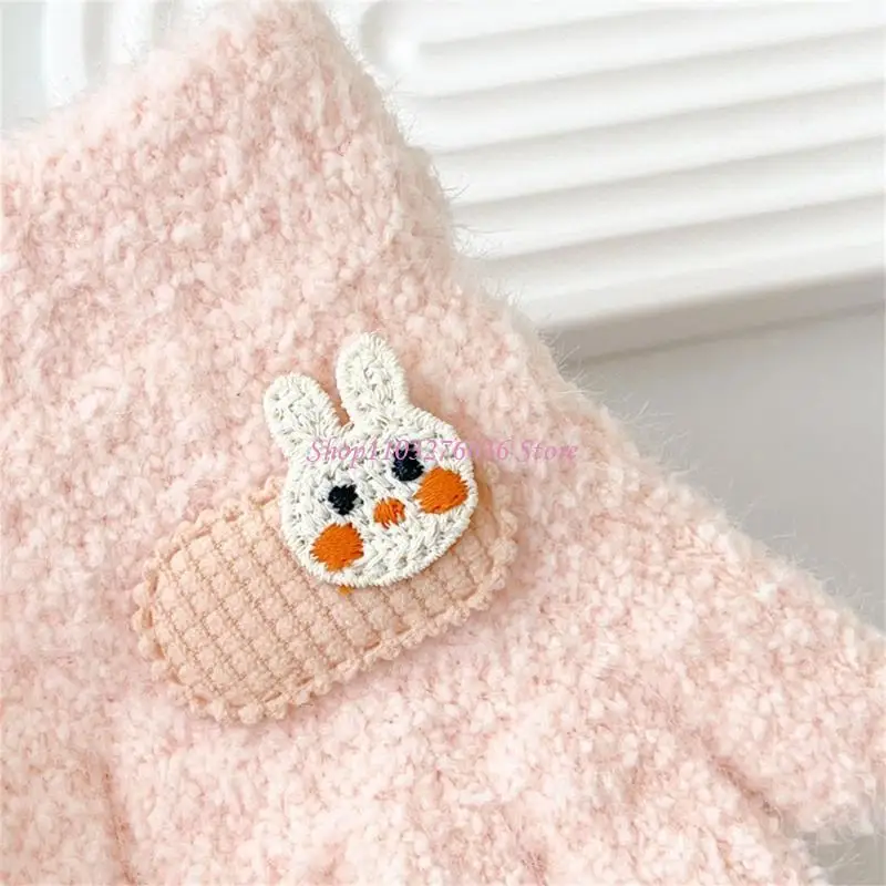 R6FD 1 Paar Winterhandschuhe für Kinder, Cartoon-Stil, für Kinder, Kindergarten, Fünf-Finger-Fäustlinge, bequem für Wärme und – Detail 8