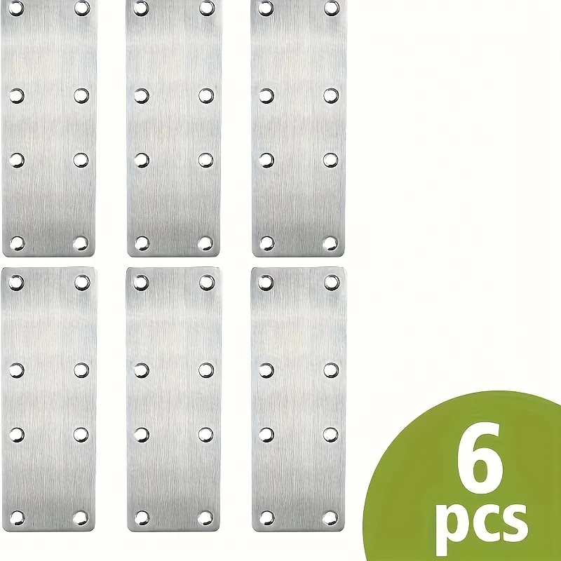 6Pcs Metal Corner Braces for Wood Stylish Fashionable Straight Plate Design Easy to Install Metal Plate with Holes
