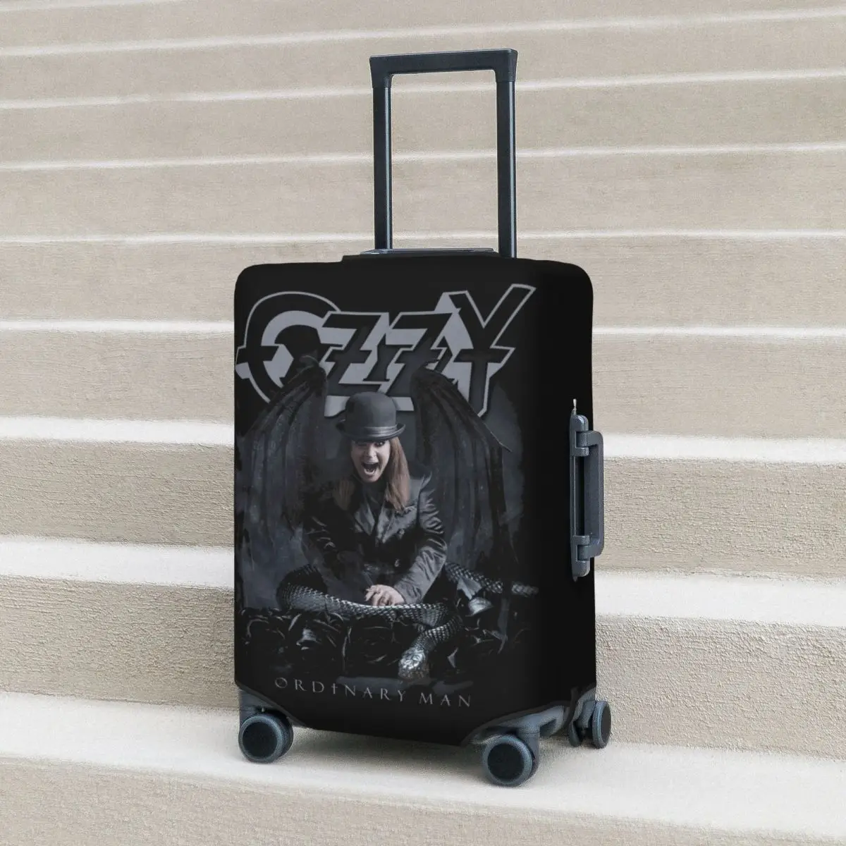 

Heavy Metal Rock Ozzy Osbourne Ordinary Man Snakes Suitcase Cover Vacation Travel Strectch Luggage Supplies Protector