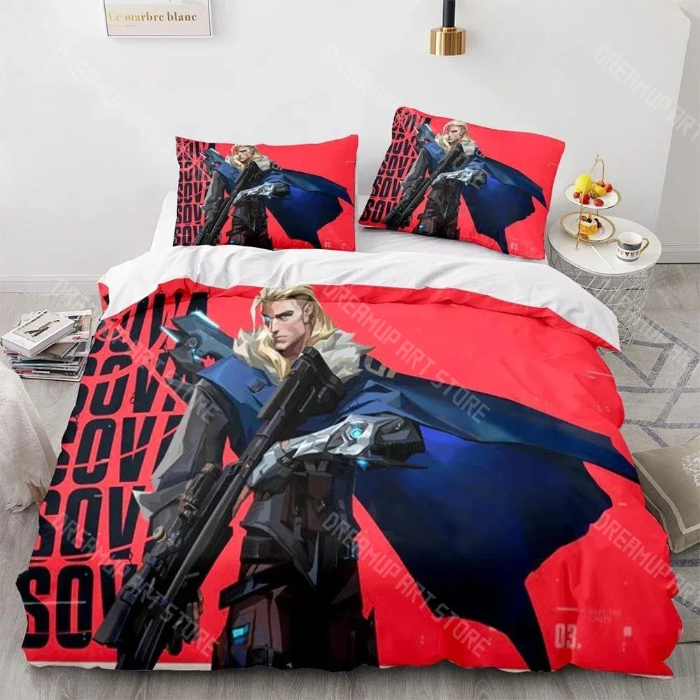 3D Printed VALORANT Game Bedding Set for Boys Girls Duvet Cover Pillowcase Twin Queen King Full Single Double Sizes