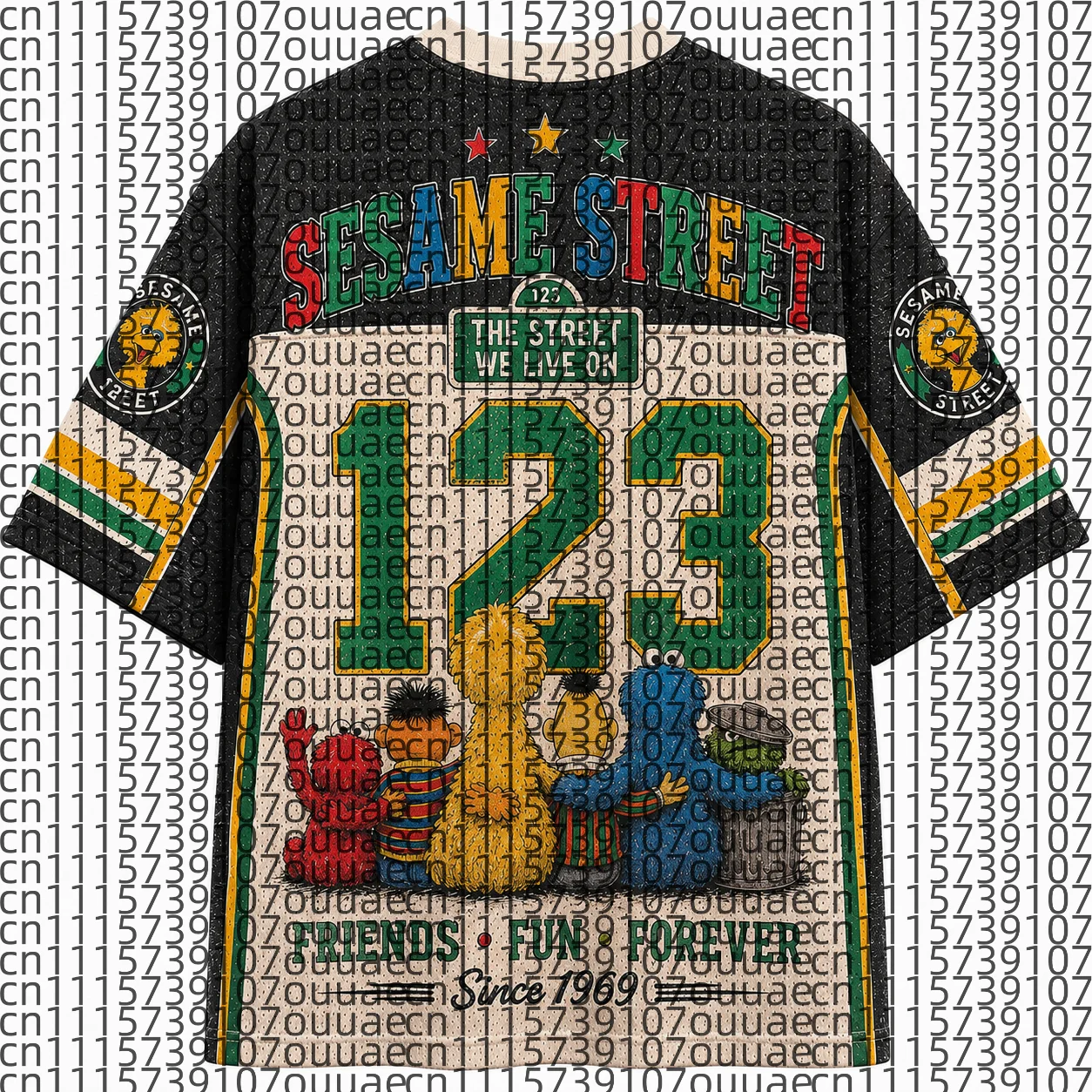 2026 Popular 80s Themed Sports Fashion Short Sleeved V-neck Mesh Streetwear Retro Band Movie Game Fan Gift T-shirt