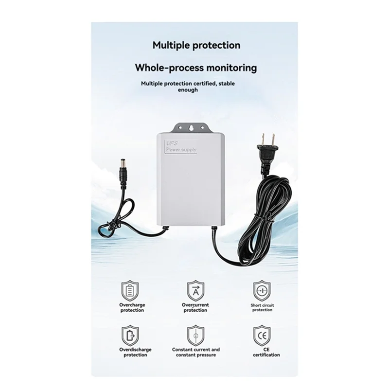 12V-2A UPS Power Supply for WiFi Router Modem Security Camera for Power Outages EU Plug