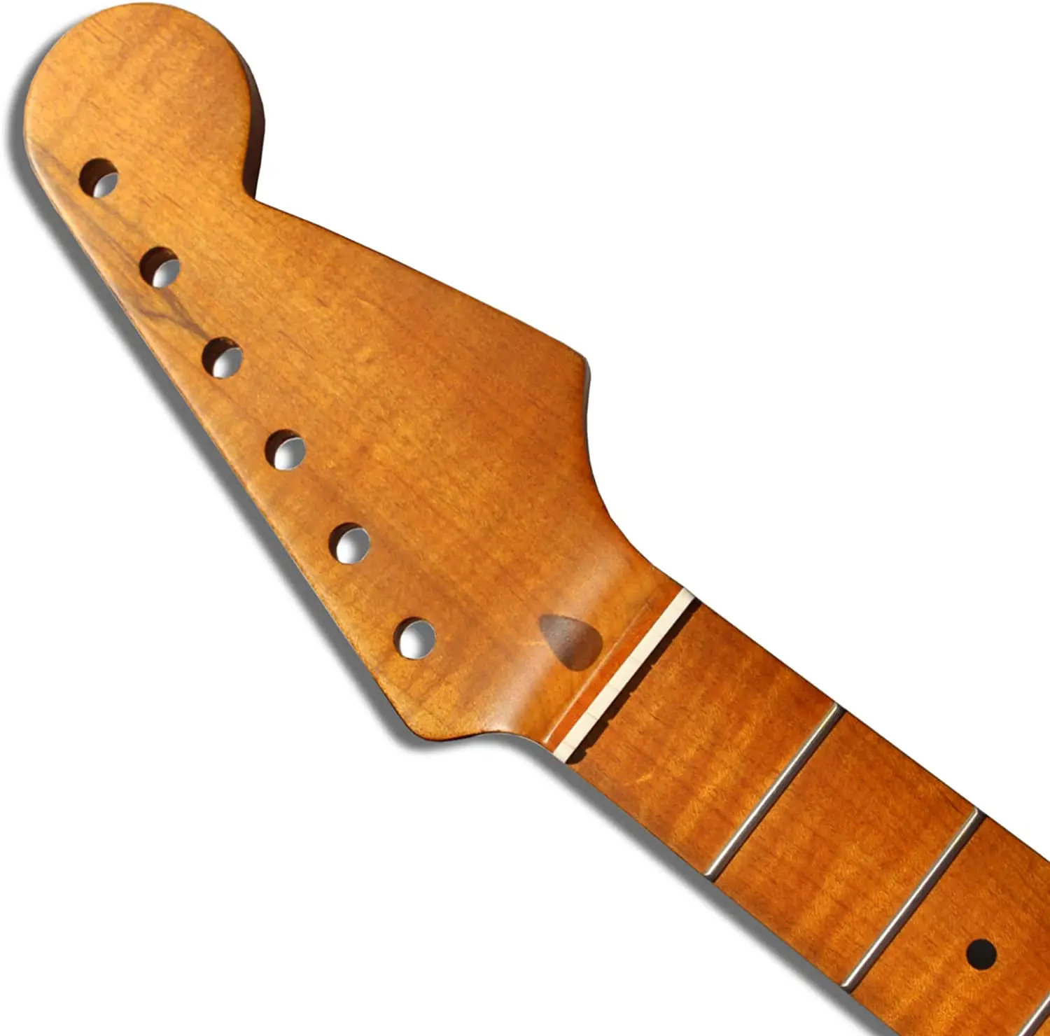 Batking 21 Fret Maple Guitar Neck with Tiger Stripes, Rosewood Fretboard for ST Style Guitar Parts Replacement