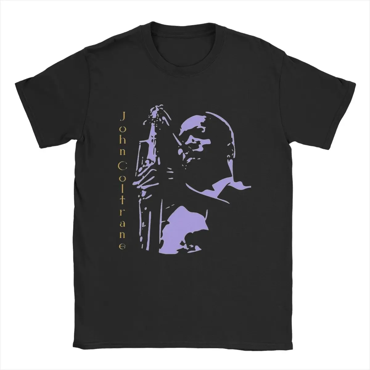 Casual John Coltrane T-Shirt for Men Crew Neck Pure Cotton T Shirts Short Sleeve Tees Birthday Gift Clothes