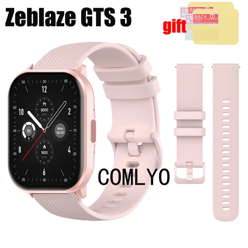 BAND For Zeblaze GTS 3 Strap Smart watch Silicone Soft Belt Women men Bracelet Screen Protector film for Men Women