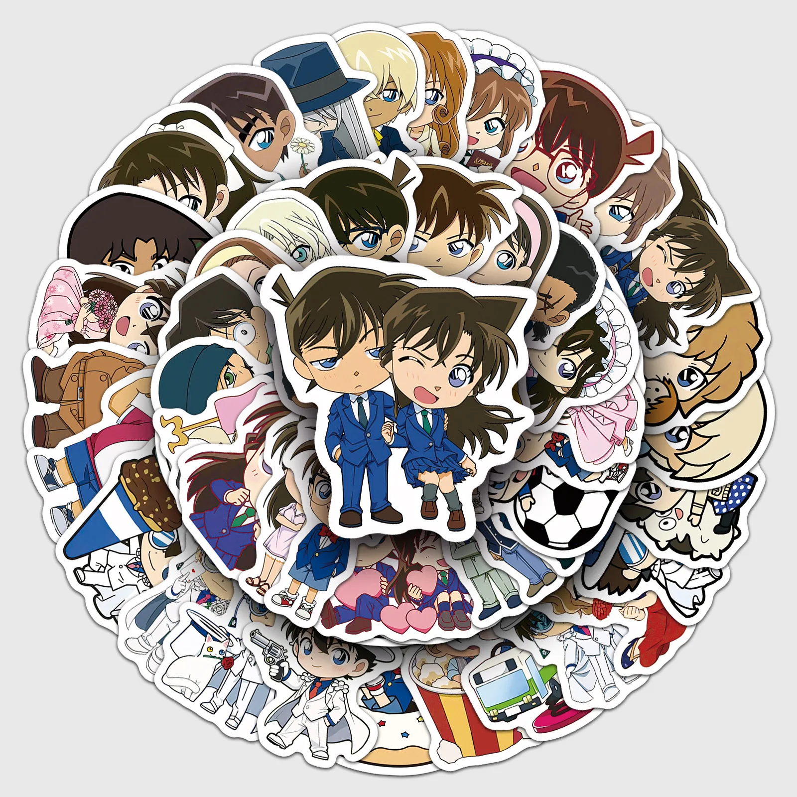 

10/30/50PCS Cartoon Q version of Detective Conan Anime Sticker DIY Decoration Waterproof Skateboard Notebook Graffiti Toy