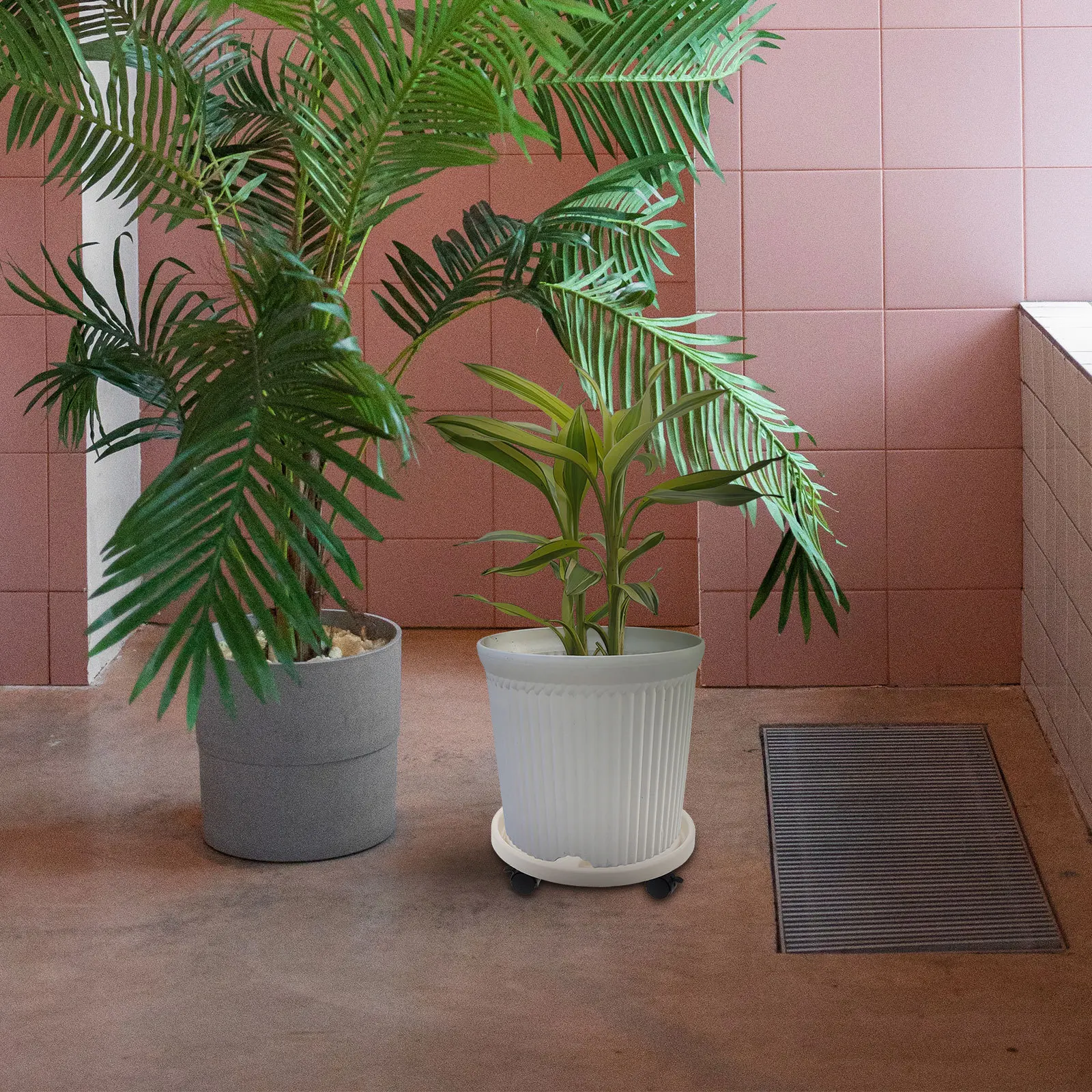 

1Pcs Thick Durable Flowerpot Rack Movable Plastic Vase Holder Round Bottom Pot Tray Universal Wheel Plant Pot