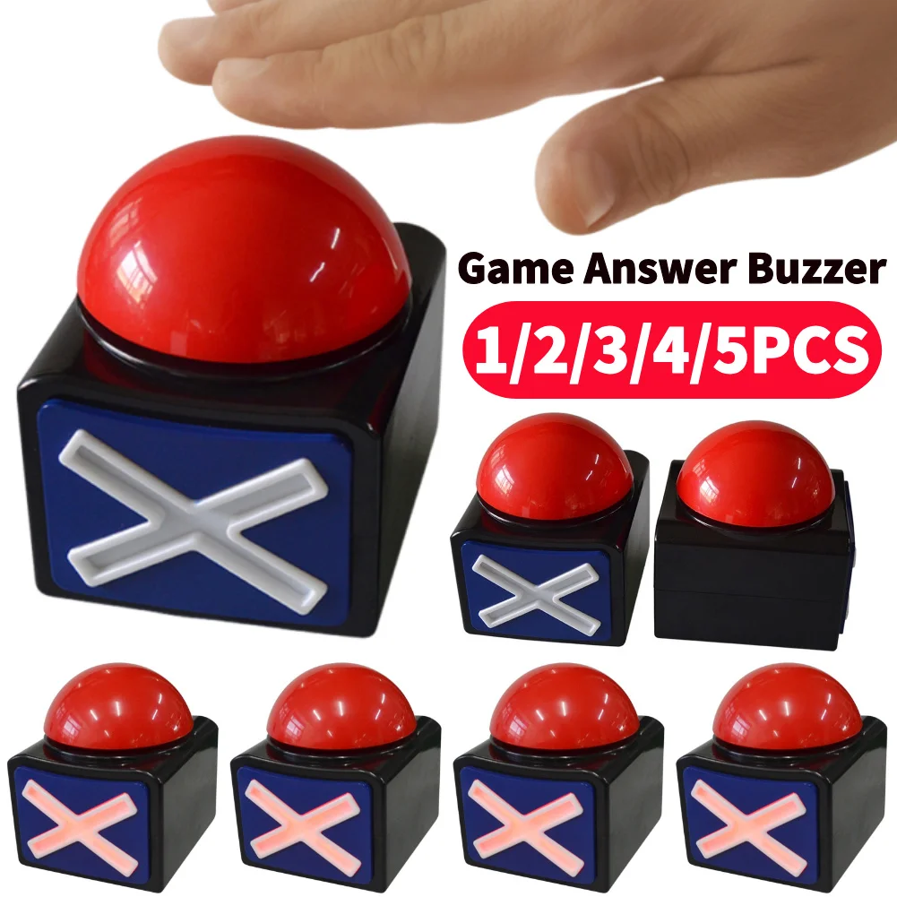5-1Pcs Game Answer Buzzer Alarm Button W/ Sound Light Trivia Quiz Got Talent Buzzer Educational Equipment for Contest Game Show