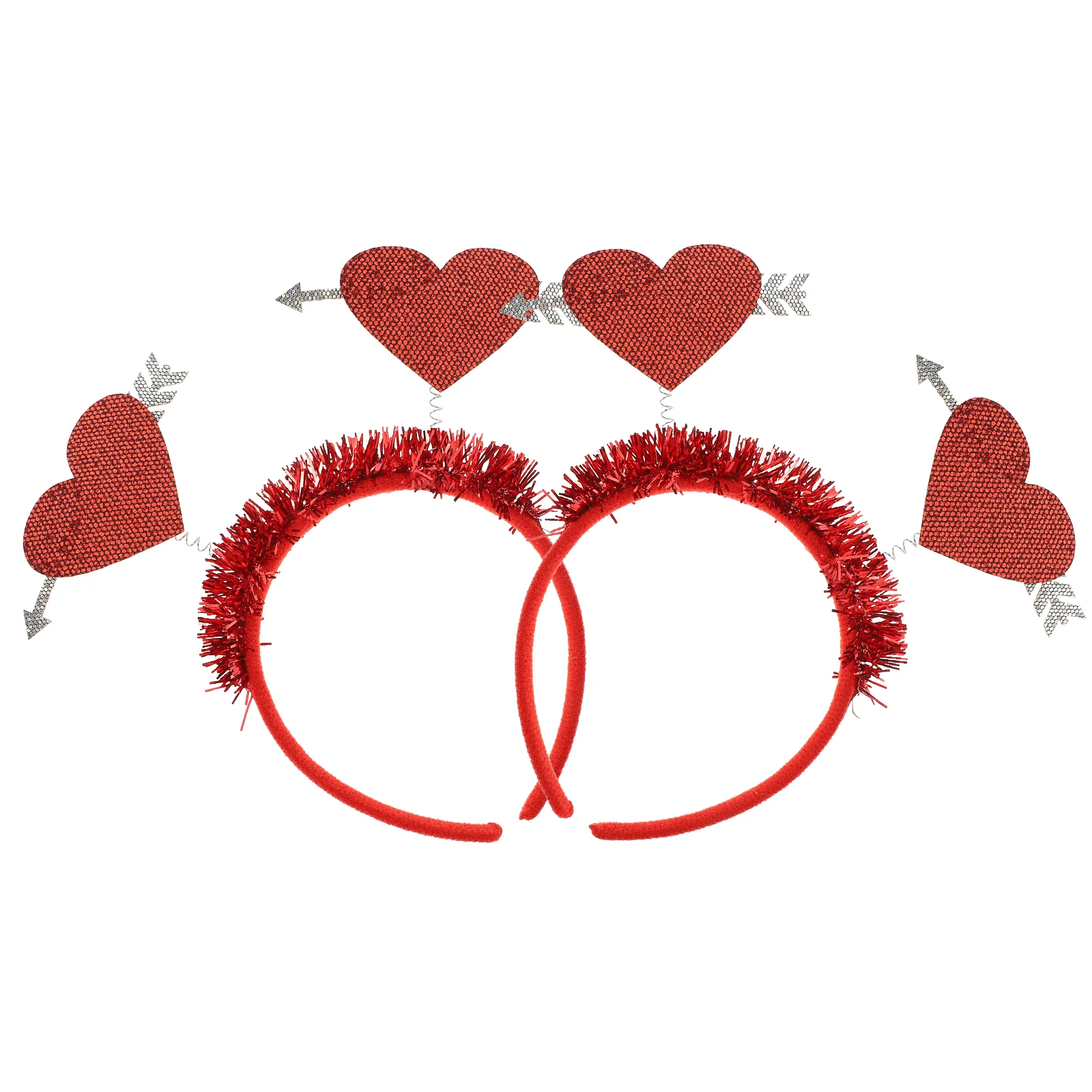 

2 Pcs Valentine's Day Headband Accessories for Girls Festival Party Heart Shape Hair Clothing Miss