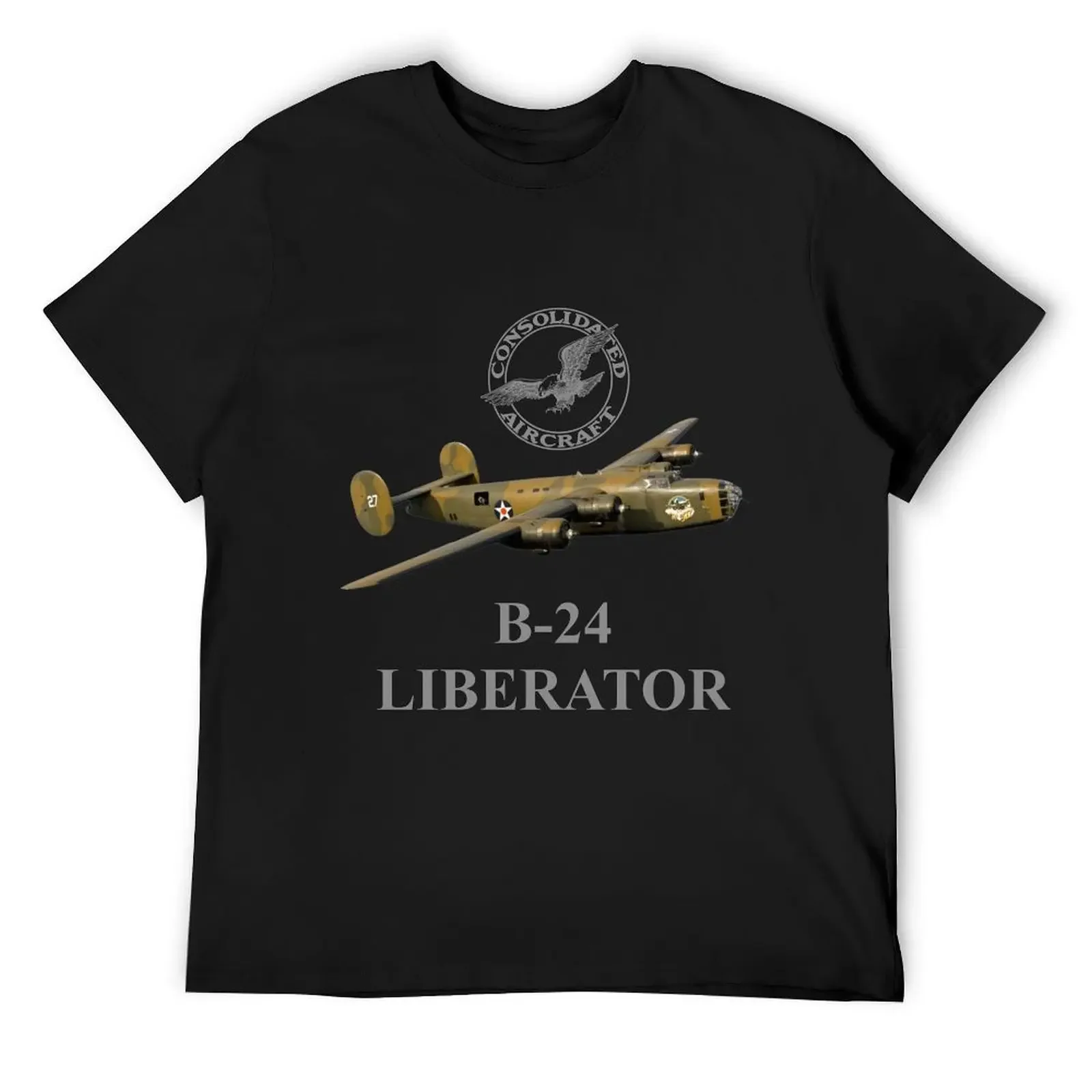 Consolidated B-24 Liberator ww2 American heavy bomber T-Shirt baggy shirts plus sizes vintage graphic tee black t-shirts for men