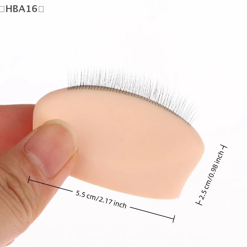 (HBA16) 1個 まつげ練習用シリコンモデル、リアルなまつげエクステ付き、再利用可能なトレーニング用まぶた・まつげエクステツール