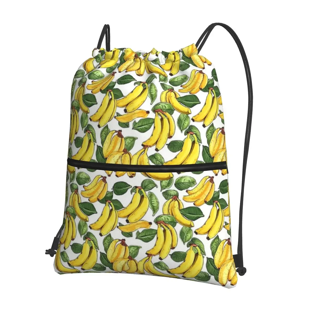 Banana Tile Portable Backpacks Drawstring Bag Fashion Drawstring Bundle Pocket Storage Bags For School Students