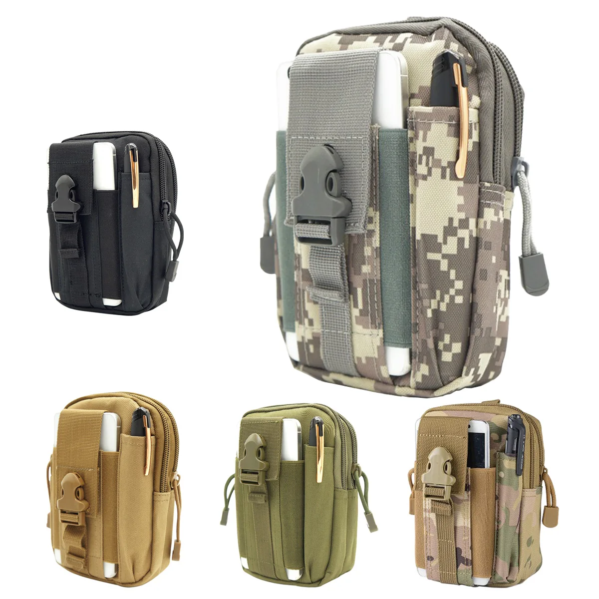 Molle Pouch Multipurpose Waist Bag Tactical Holster Waist Belt Pack Wallet Pouch Purse Phone Case EDC Tool Bags Hunting Accessy