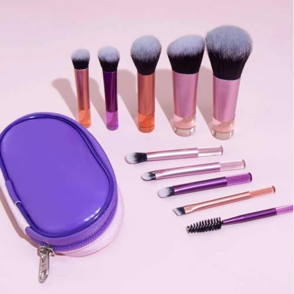 Portable avec sac Mini ensemble de pinceaux de maquillage outils de maquillage en fourrure fard à paupières poudre brosse doux ombre à paupières ensemble de pinceaux cosmétiques femmes