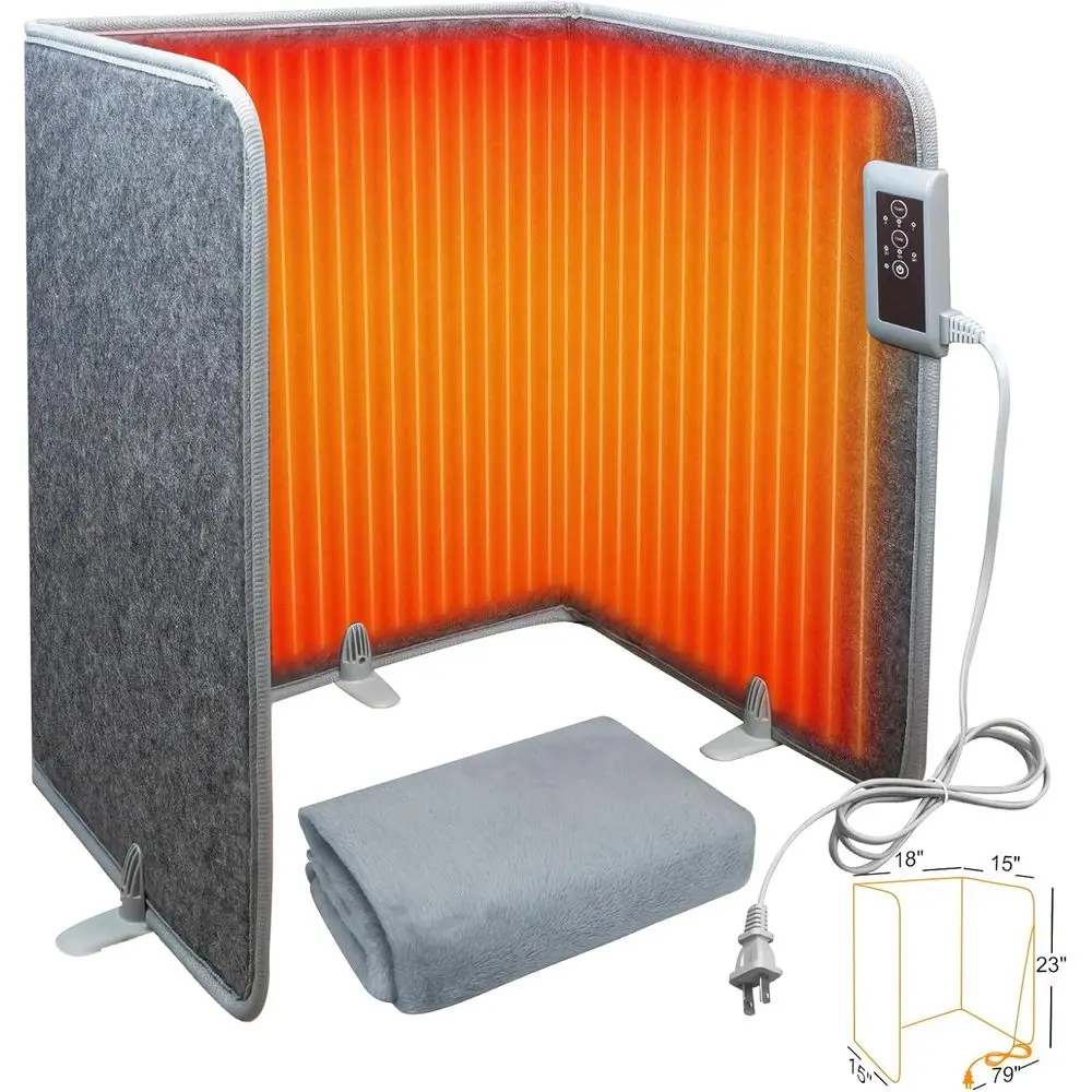 Compact Desk Heater with Leg Warmer, 235W Personal Space Warmer, Overheat Protection, Timer, Quiet Operation, Easy to Set Up for