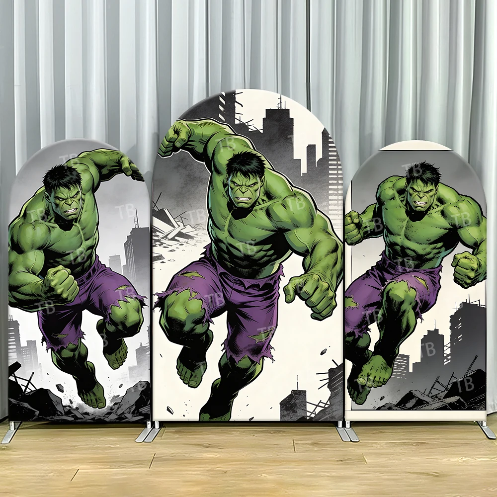 

Hulk City Battle Style Arch Backdrop Cover Intense Dynamic Scene For Kids Birthday Baby Shower Photo Booth Decor Background