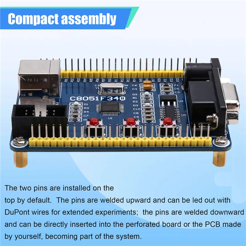 C8051F340 Mikrocontroller Entwicklungsboard Kernplatine Lernplatine Systemplatine-Y47A