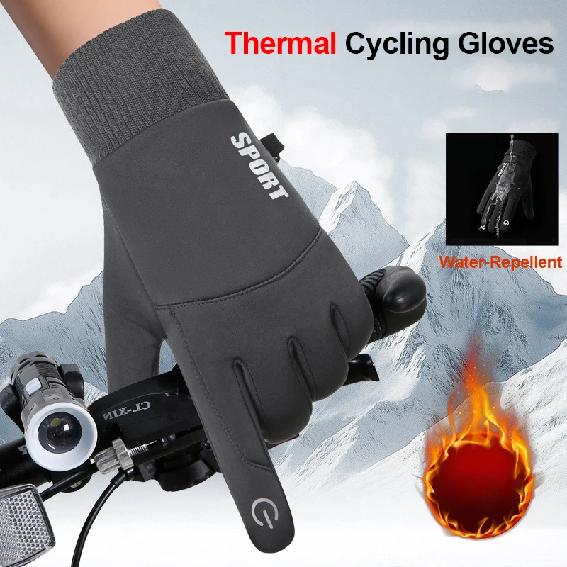 Winter-Thermo-Fahrradhandschuhe Touchscreen-Fahrerhandschuhe Wasserabweisende Lieferfahrer-Wanderhandschuhe Rutschfeste Handschuhe für Männer und Frauen