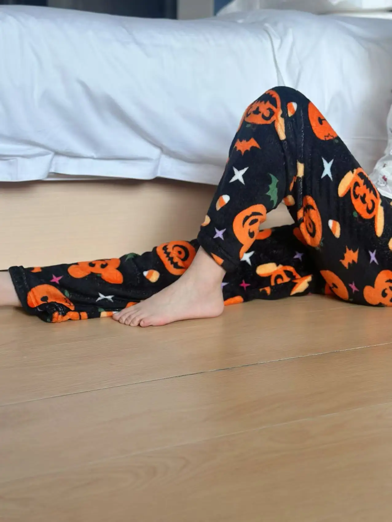 Halloween Loungewear Pants Cartoon Flannel Pajama Autumn Winter Casual Loose Trousers Ghost Pumpkin Halloween Gift