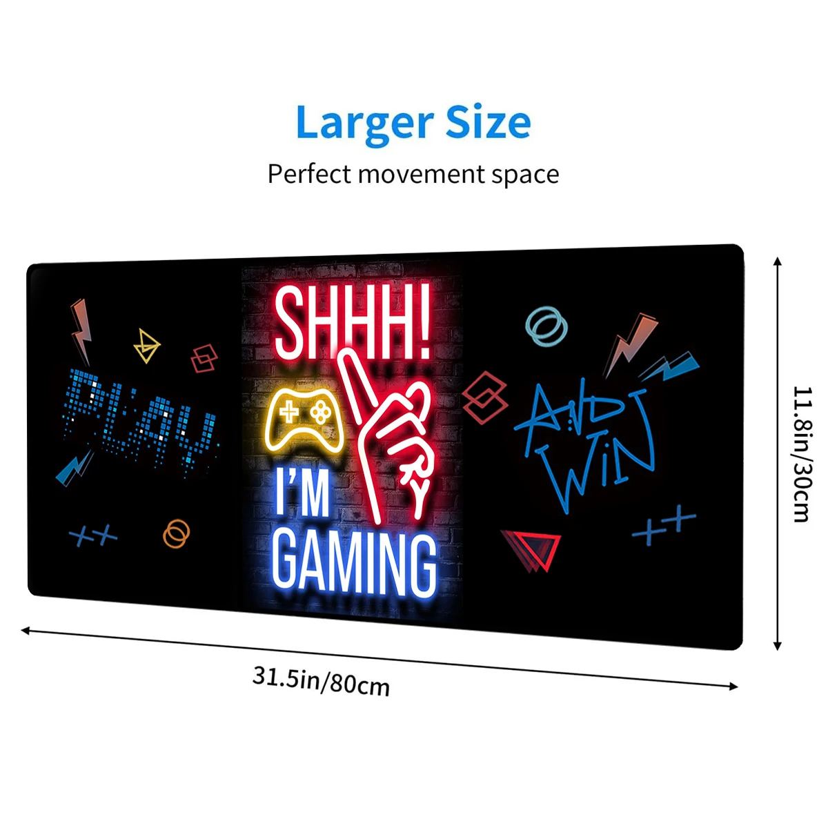 Large Gaming Mouse Pad Desk Pad 31.5 x 11.8in Mouse Pad for Keyboard,3D Game mouse pad For Living Room Bedroom, Game Player Home