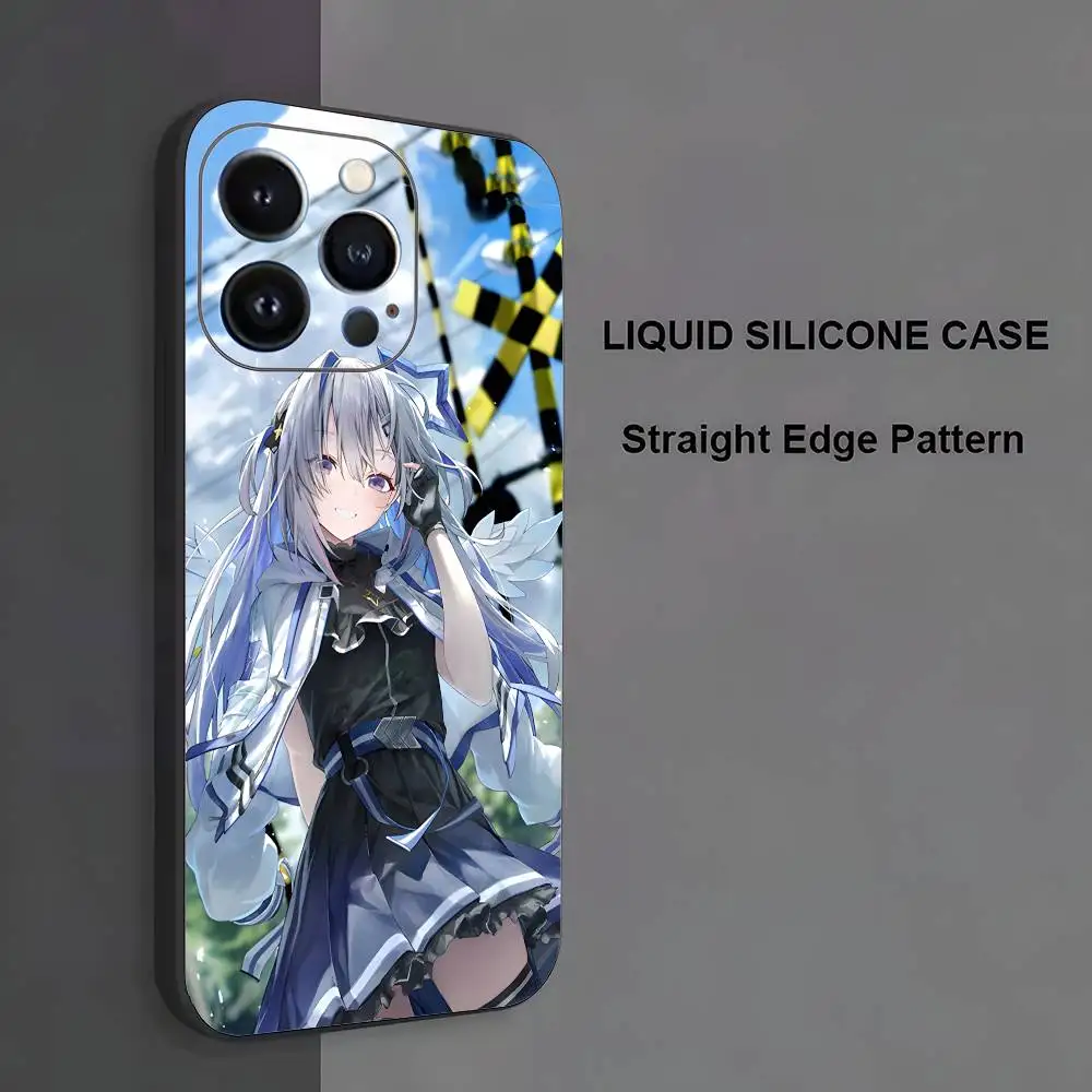 アマネ・カナタのiPhoneケース（17、16、15、14、13、12、11、Pro Max、XS、X、XR、SE、Mini、8、7対応）、黒のシリコン製ソフトケース