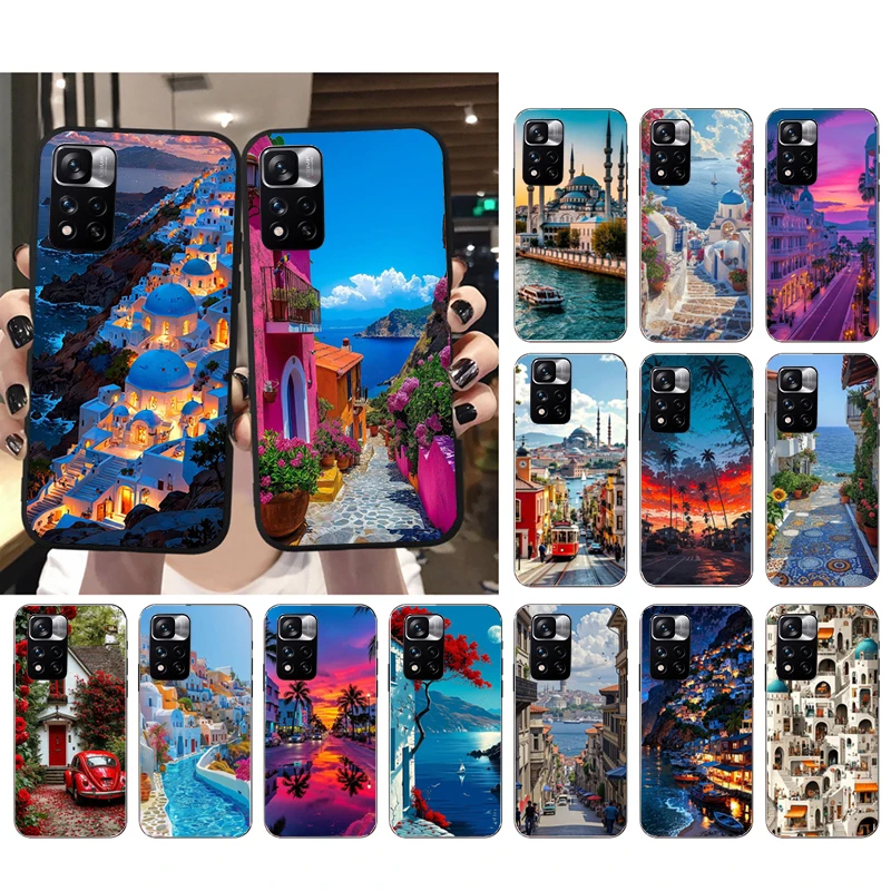 

Phone Case For Xiaomi Redmi note 14 Pro 14 13 12 11 10 Pro 14S 12S 11S Redmi 14C 13C 10 Greece Turkey Italy Scenery