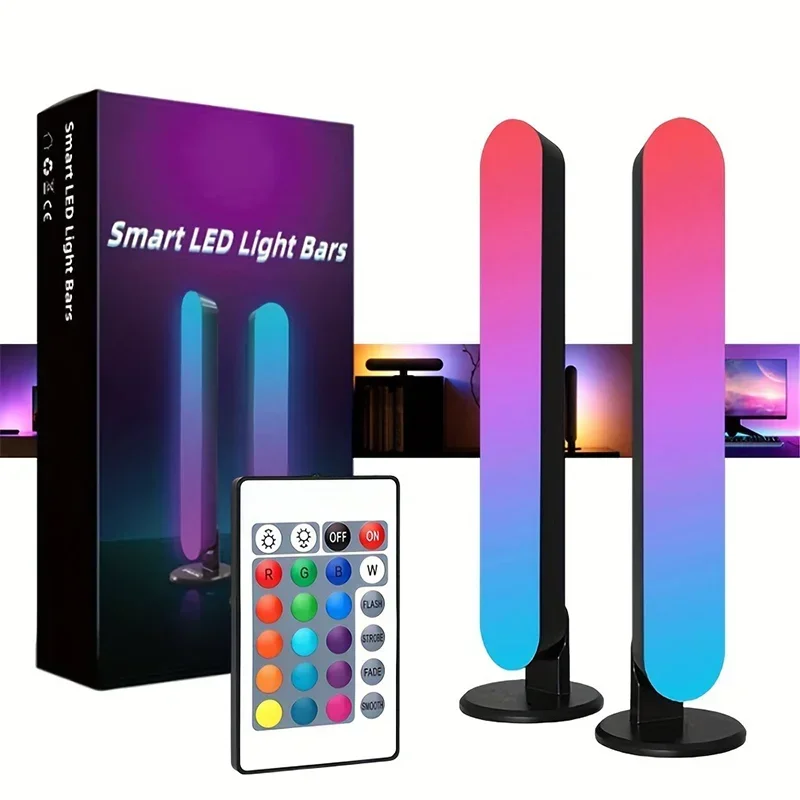 Car/Game Computer Desktop Decor Light ，LED Desk Atmosphere Lamp RGB Pickup Lights Remote Control RGB Color Rhythm Ambient Lamp 。