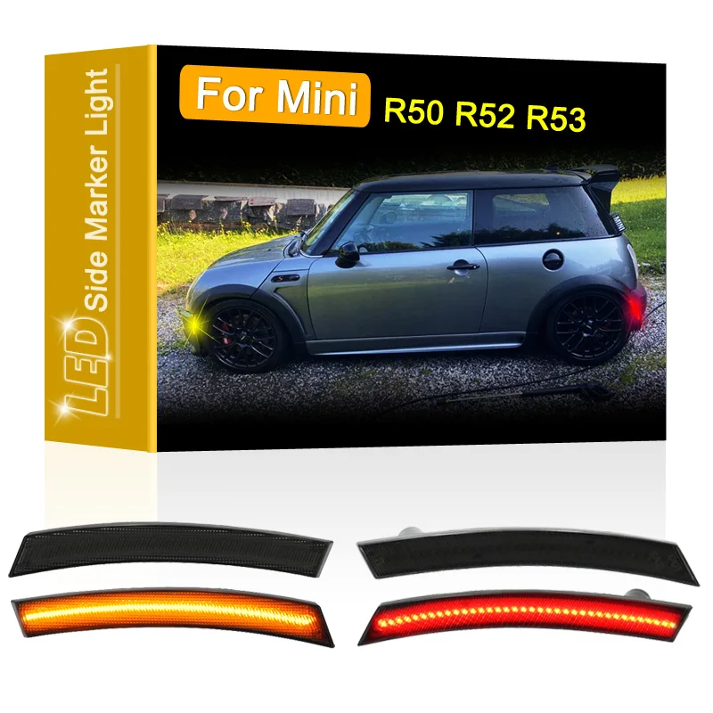 

4Pcs Smoked Lens Front Rear LED Side Fender Marker Lamp Assembly Parking Lights For Mini Cooper R50 02-06 R52 04-08 R53 02-06