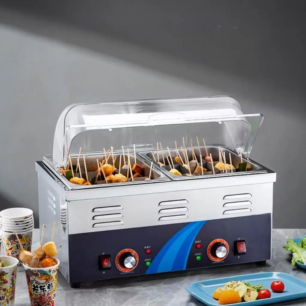 2026 New Commercial Oden Machine, Food Grade Stainless Steel Multi-grid Hot Pot Cooker for Convenience Store Snack