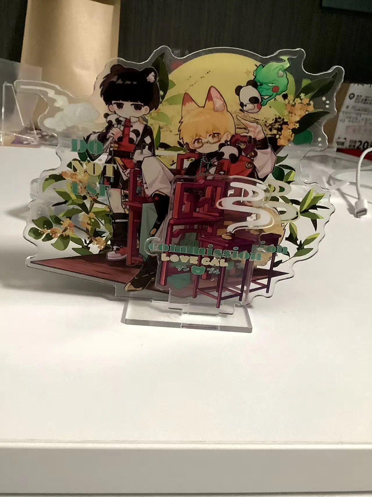 Mob Psycho 100 Kageyama Shigeo Reigen arataka colleagues double plug standing sign handaome desktop ornament small gift