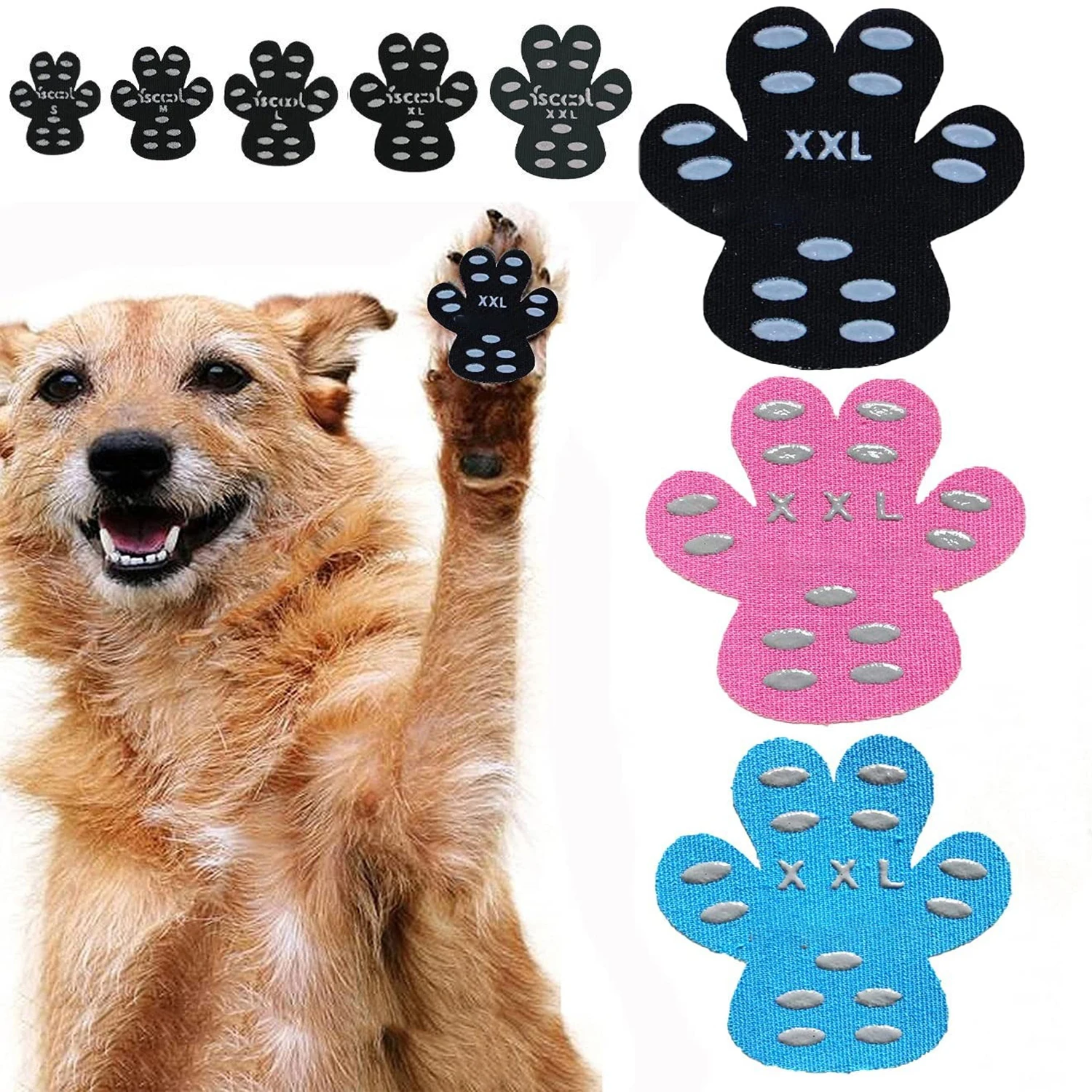 

24PCS Dog Paw Protector Anti-Slip Grips to Keep Dogs from Slipping Disposable Self Adhesive Resistant Dog Shoes Booties Socks