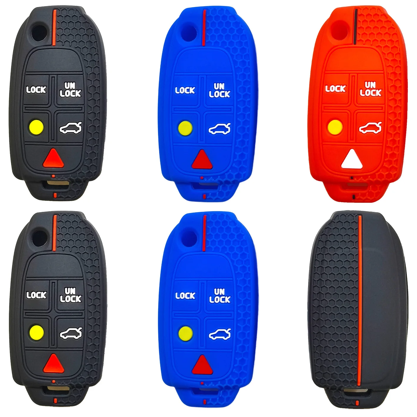 

Drop-proof key cover for Volvo XC90 folding 5-button key cover, old Volvo S80 honeycomb pattern silicone key bag