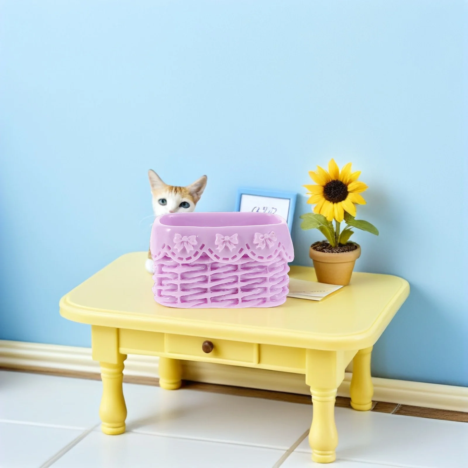 

18Pcs Miniature Woven Basket Imitation Rattan Mini Kitchen Bread Fruit Storage Fairy Garden Basket Dollhouse Furniture