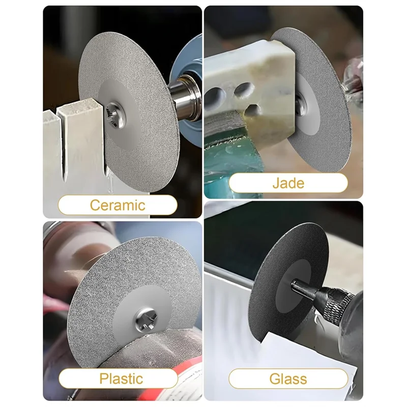 

A26F-25Pcs Diamond Grinder Bit And Cutting Wheel Set For Dremel, Grinding Burr Drill Bit With 1/8 Inch Shank,Cutting Wheel
