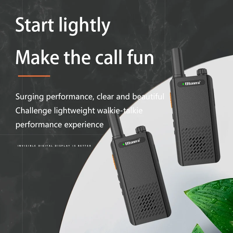 15mm Ultra-thin Mini Walkie Talkie BTDX BT-360 Type C Charge VOX Walkie-talkies PMR446 Profesional Portable Two-way Radio ht