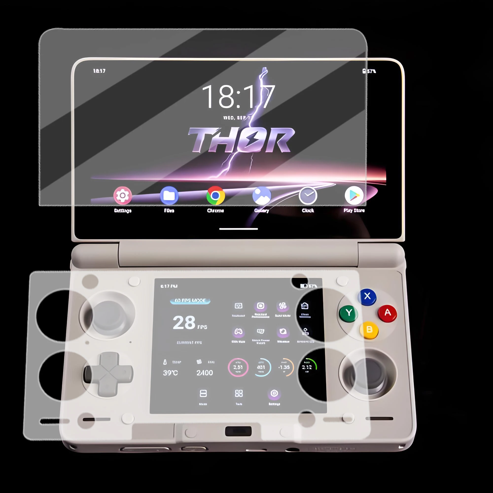 For AYN THOR Flip Game Console Tempered Glass Screen Protector Scratch-resistant THOR Dual Screen HD Glass Screen Protectors