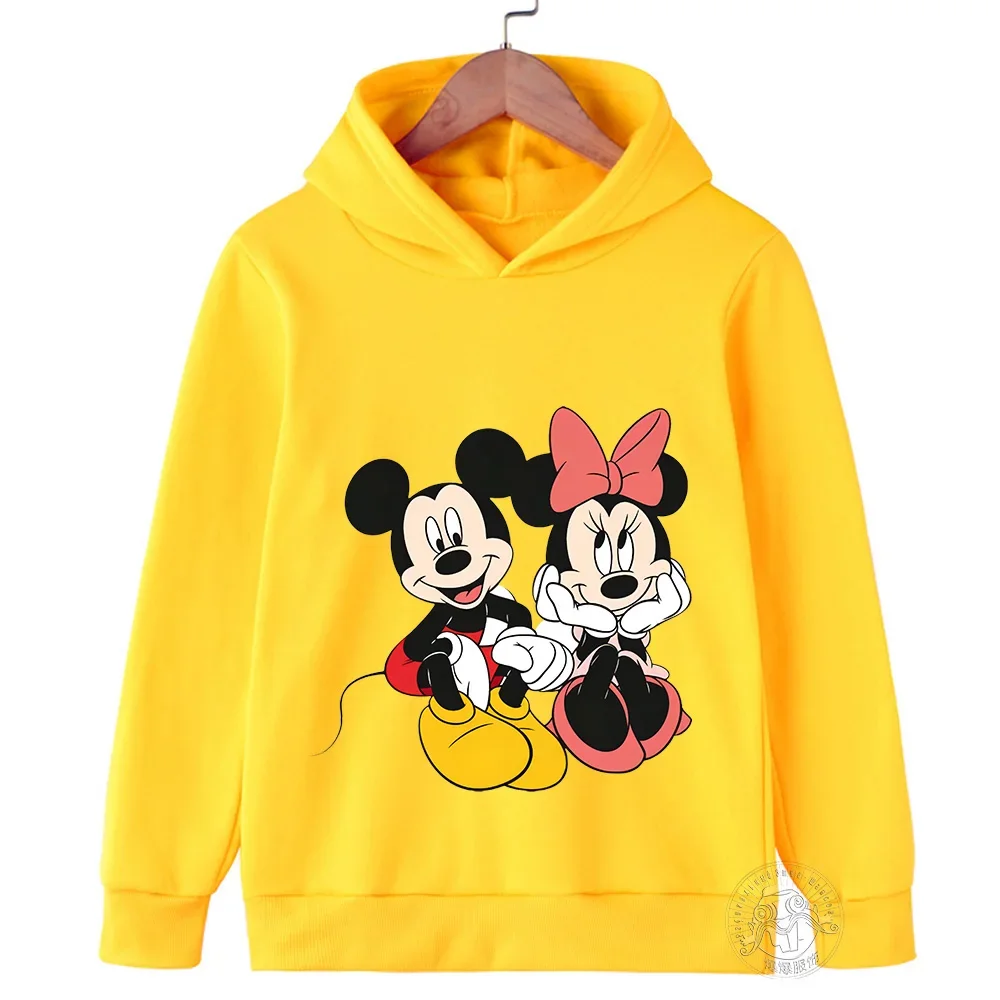 Disney-Sudadera con capucha para niño y niña, ropa deportiva con estampado de dibujos animados de pato y Mickey, moda de Donald para todos los días, primavera y otoño