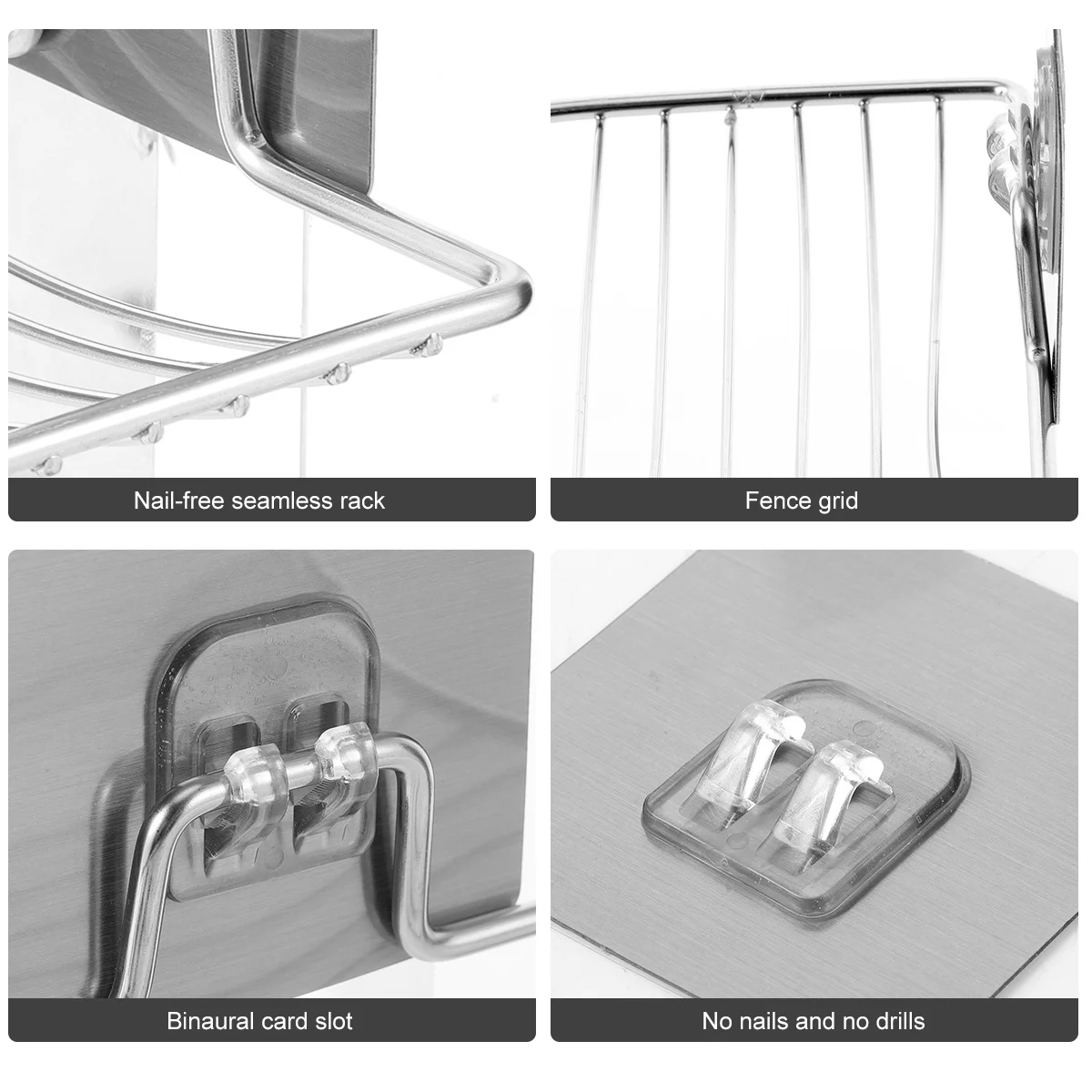 

2 шт., держатель из нержавеющей стали, серая двухслойная дренажная мыльница, мыльница для ванной комнаты, не деформируется, аккуратное решение для хранения