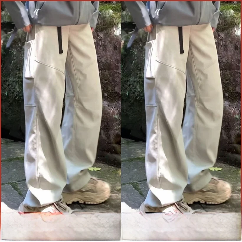 

Весенне-осенние прямые брюки, мягкие функциональные брюки, обычные повседневные брюки Sle Ci, повседневные брюки из полиэфирного волокна с эластичной резинкой на талии