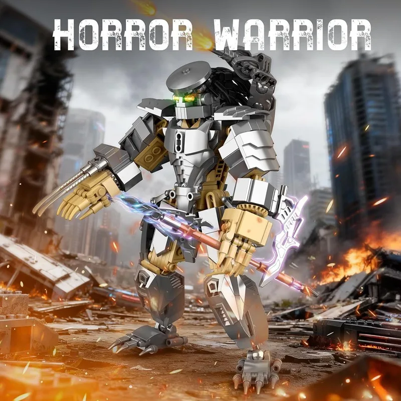 Idea Aliens Mini Block Construction Model Sets Predators Battle Mech MOC Building Bricks Honor Warrior Toys Collection For Gifts