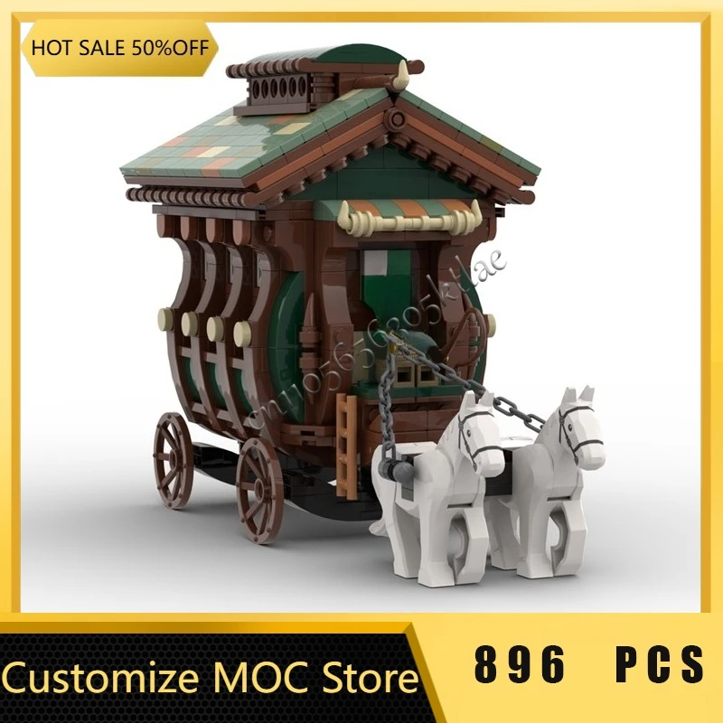 Nouveau 896 pièces vente chaude Moc médiéval luxe Wagon maison bloc de construction personnaliser bricolage éducation assemblage enfants jouets cadeaux Surprise