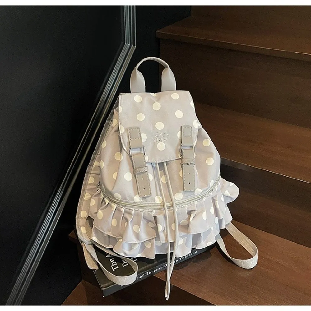 Creative Polka Dot Backpack Casual Multifunctional School Bag Large Capacity Shoulder Bag Travel