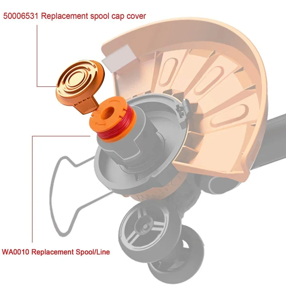 Bobine de ligne pour tondeuse Worx, remplacement de tondeuse à gazon sans fil, convient aux cires WG163 WG180 WG175 WG151/WG160