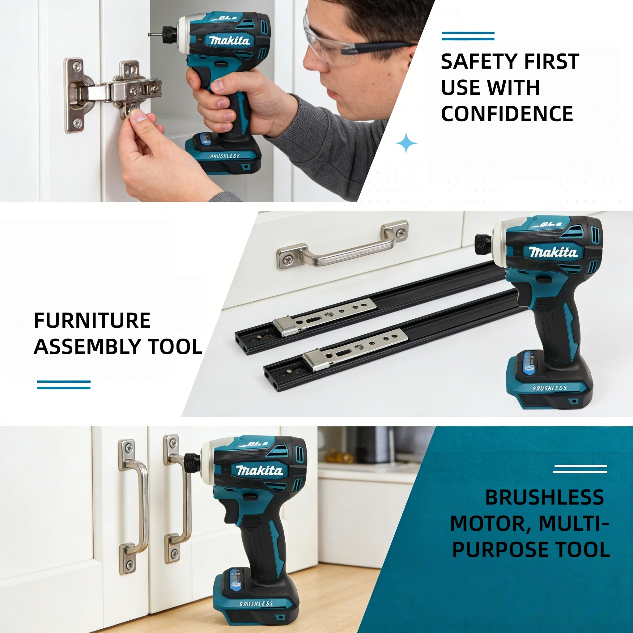 

Makita DTD172 Cordless Impact Driver LXT BL Brushless Motor 18V Electric Drill for Wood Bolt T-Mode 180 N·M Power Tools