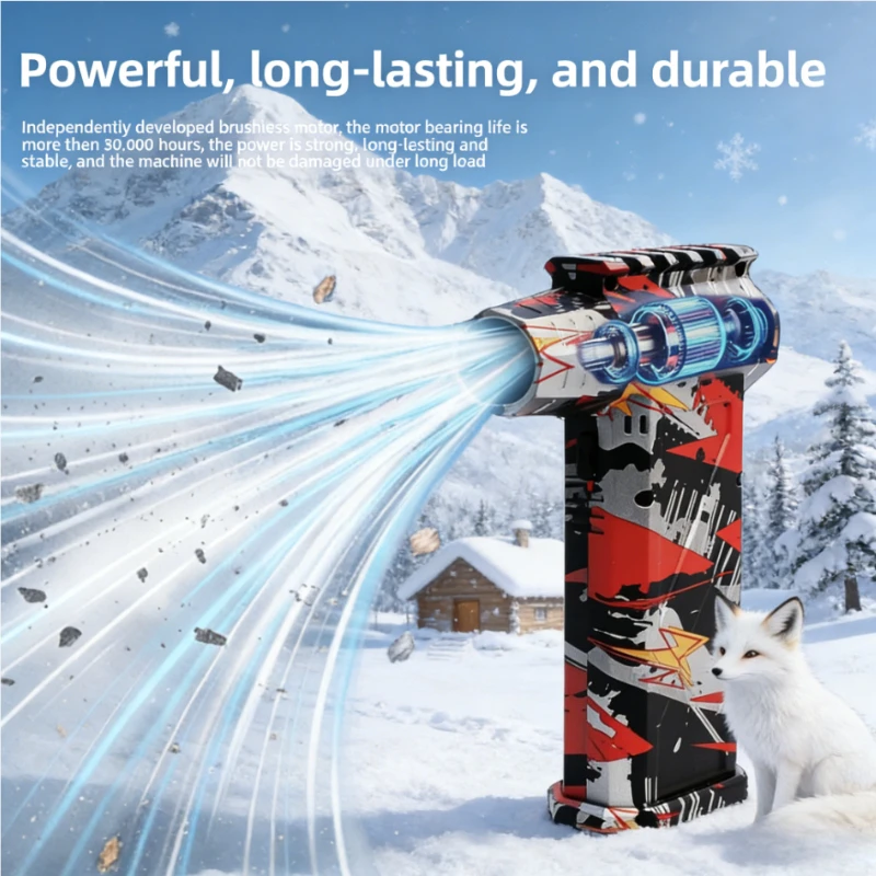 

L3 Серебристый Черный Красный Бесщеточный вакуумный вентилятор 300000 об/мин 75 м/с Скорость ветра Турбоструйный фен Пистолет для мойки автомобиля Снегоочиститель