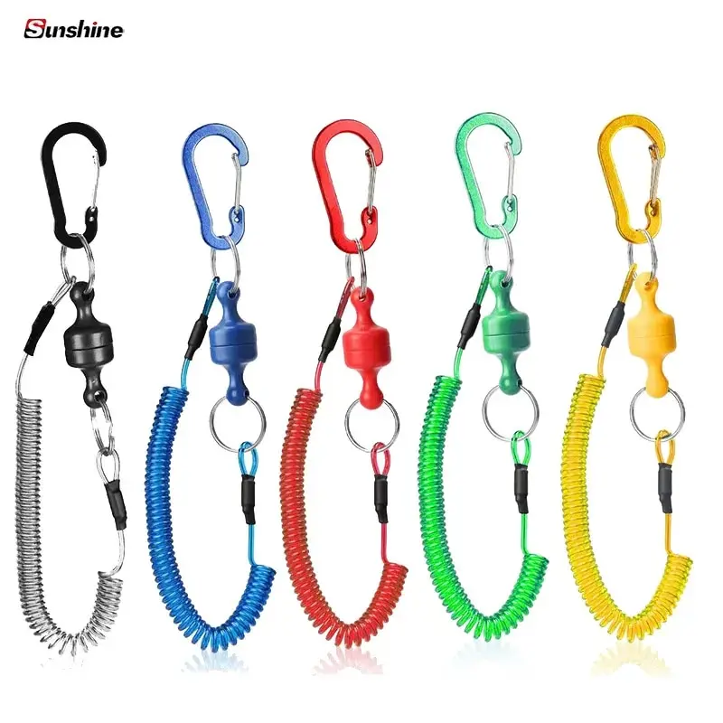 New Strong Magnetic Missing Rope Steel Wire Fishing Tools Anti-dropping Telescopic Rope Outdoor Fishing Supplies Elastic Lanyard